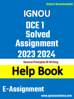 IGNOU DCE 1 Solved Assignment 2023 2024